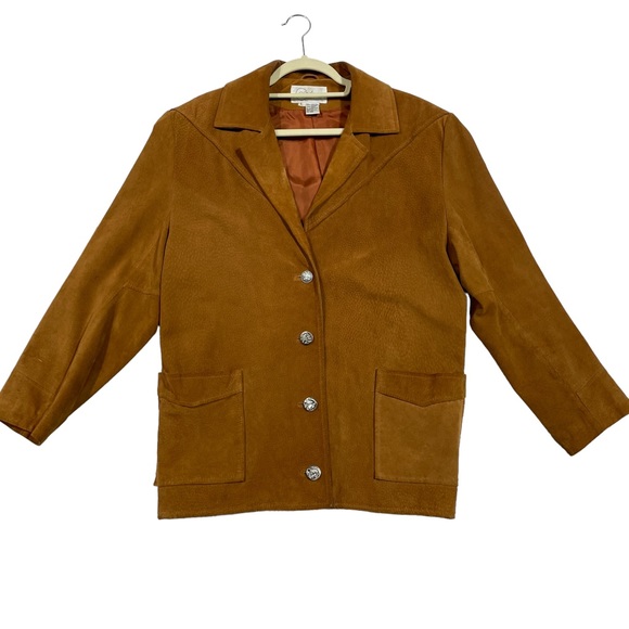 Cedars Jackets & Blazers - Vintage Cedars Leather Jacket Blazer Coat Women L Brown Pockets 90s Y2K 80s SOFT